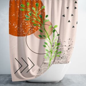 Banyo Perdesi 1x180x200 Tek Kanat Duş Perdesi Halka Hediyeli Duşakabin Perdesi Bohemian