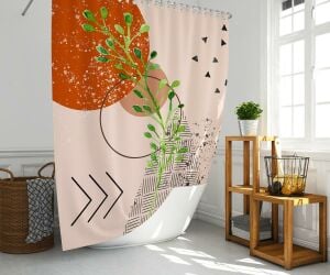 Banyo Perdesi 1x180x200 Tek Kanat Duş Perdesi Halka Hediyeli Duşakabin Perdesi Bohemian