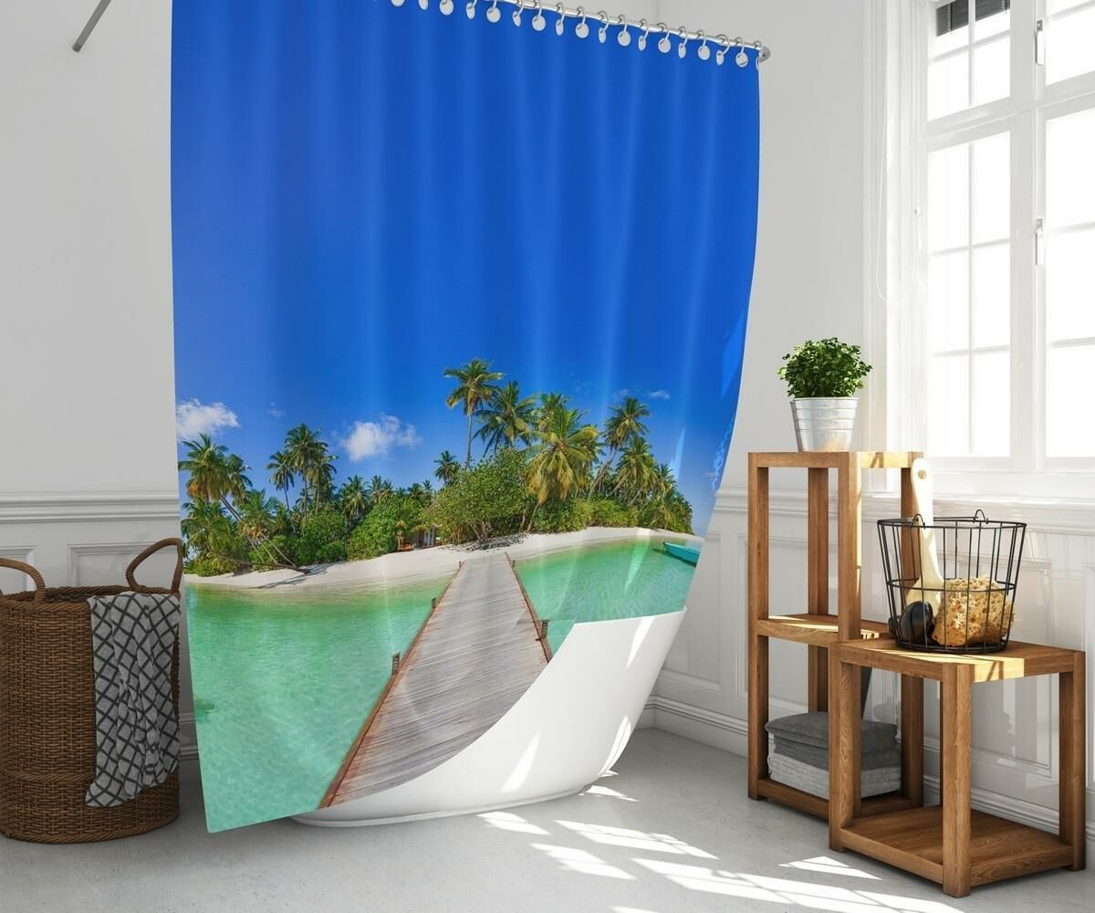 Banyo Perdesi 1x180x200 Tek Kanat Duş Perdesi Halka Hediyeli Duşakabin Perdesi Happiness