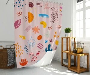 Banyo Perdesi 1x180x200 Tek Kanat Duş Perdesi Halka Hediyeli Duşakabin Perdesi Cuddly