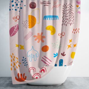 Banyo Perdesi 1x180x200 Tek Kanat Duş Perdesi Halka Hediyeli Duşakabin Perdesi Cuddly