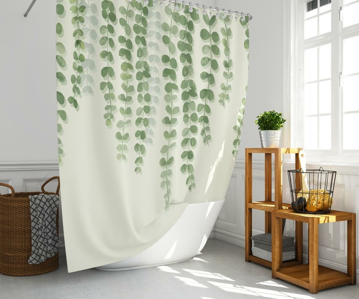 Banyo Perdesi 1x180x200 Tek Kanat Duş Perdesi Halka Hediyeli Duşakabin Perdesi Ivy