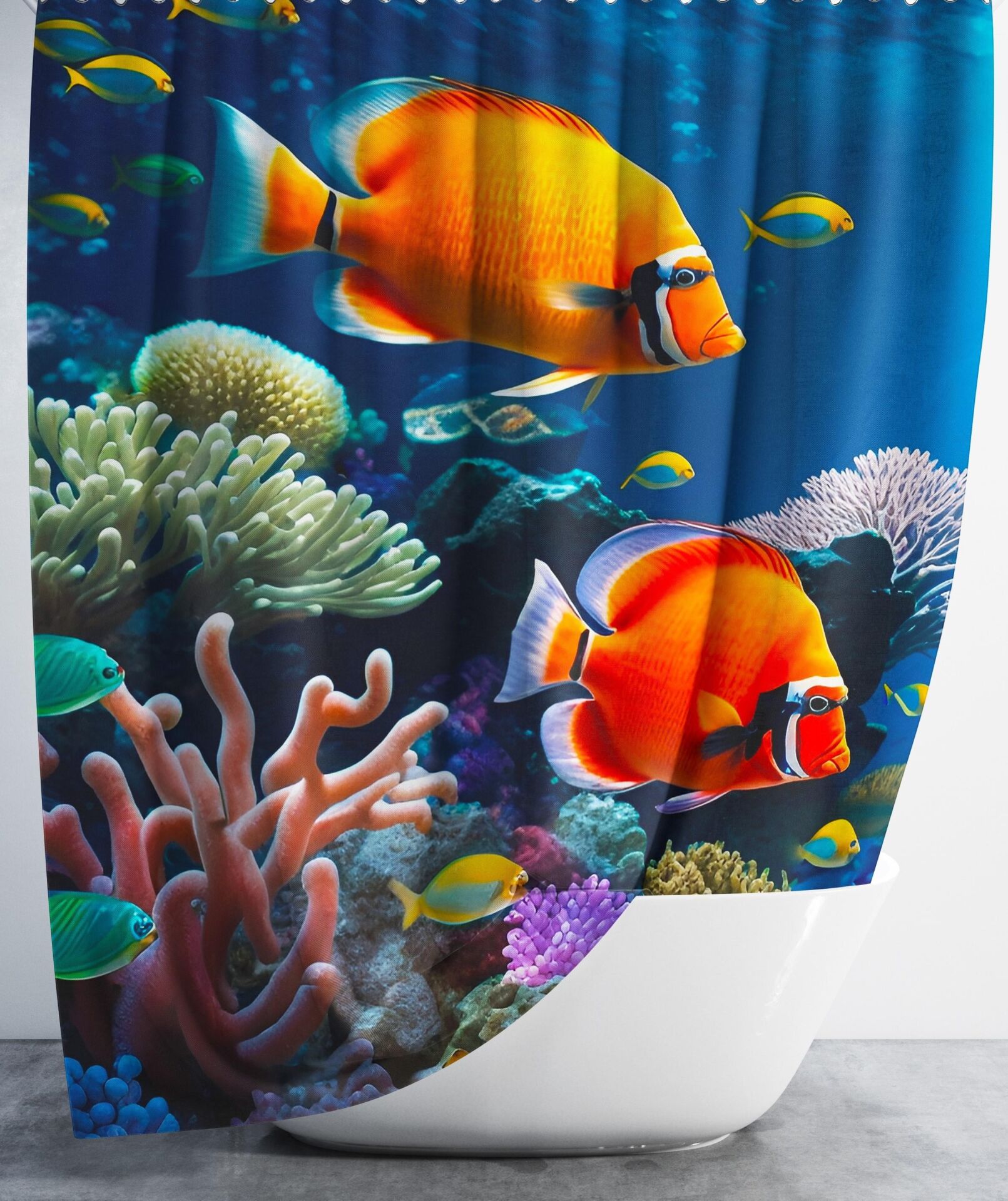 Banyo Perdesi 1x180x200 Tek Kanat Duş Perdesi Halka Hediyeli Duşakabin Perdesi Underwater