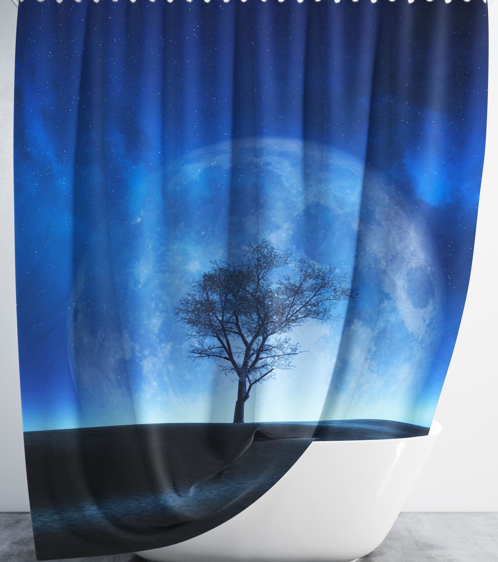 Banyo Perdesi 1x180x200 Tek Kanat Duş Perdesi Halka Hediyeli Duşakabin Perdesi Supermoon