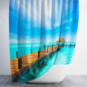 Banyo Perdesi 1x180x200 Tek Kanat Duş Perdesi Halka Hediyeli Duşakabin Perdesi The Dock