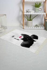 Banyo Halısı Dijital Baskılı Banyo Paspası 50x80 Polyester Kaymaz Tabanlı Duş Paspası Pretty Woman