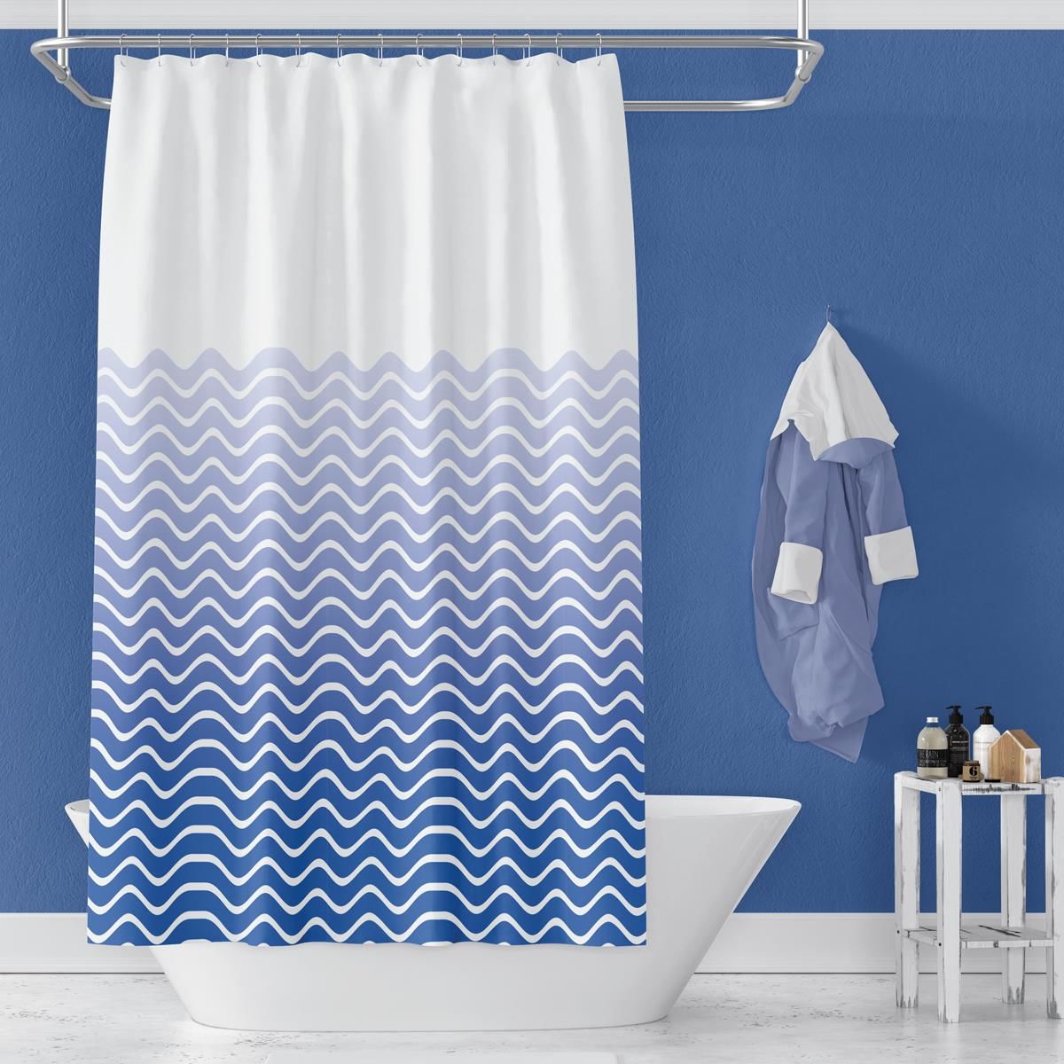 Banyo Perdesi 1x100x200 Tek Kanat Duş Perdesi Halka Hediyeli Duşakabin Perdesi 1870