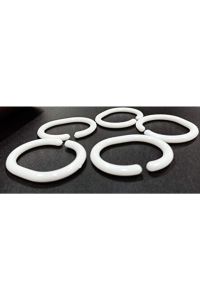 Banyo Duş Perde Halkası Kancası 20 Adet Perde Askısı Krem