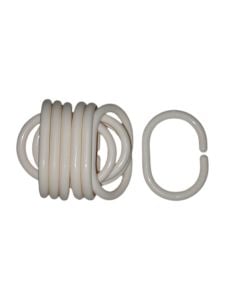 Banyo Duş Perde Halkası Kancası 20 Adet Perde Askısı Krem