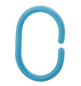 Banyo Duş Perde Halkası Kancası 20 Adet Perde Askısı Mavi