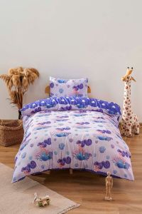 Zethome Deniz Kızı Mor Çift Taraflı Çocuk Nevresim Takımı Pamuklu 160x220cm