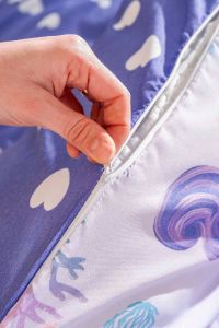 Zethome Deniz Kızı Mor Çift Taraflı Çocuk Nevresim Takımı Pamuklu 160x220cm