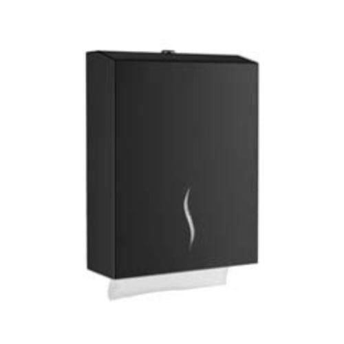 Paslanmaz Kağıt Havlu Dispanseri 400'lü Banyo Mutfak Otel Restorant Z Katlama Havluluk Siyah