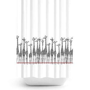 Banyo Perdesi 1x180x200 Tek Kanat Duş Perdesi Halka Hediyeli Duşakabin Perdesi Giraffe