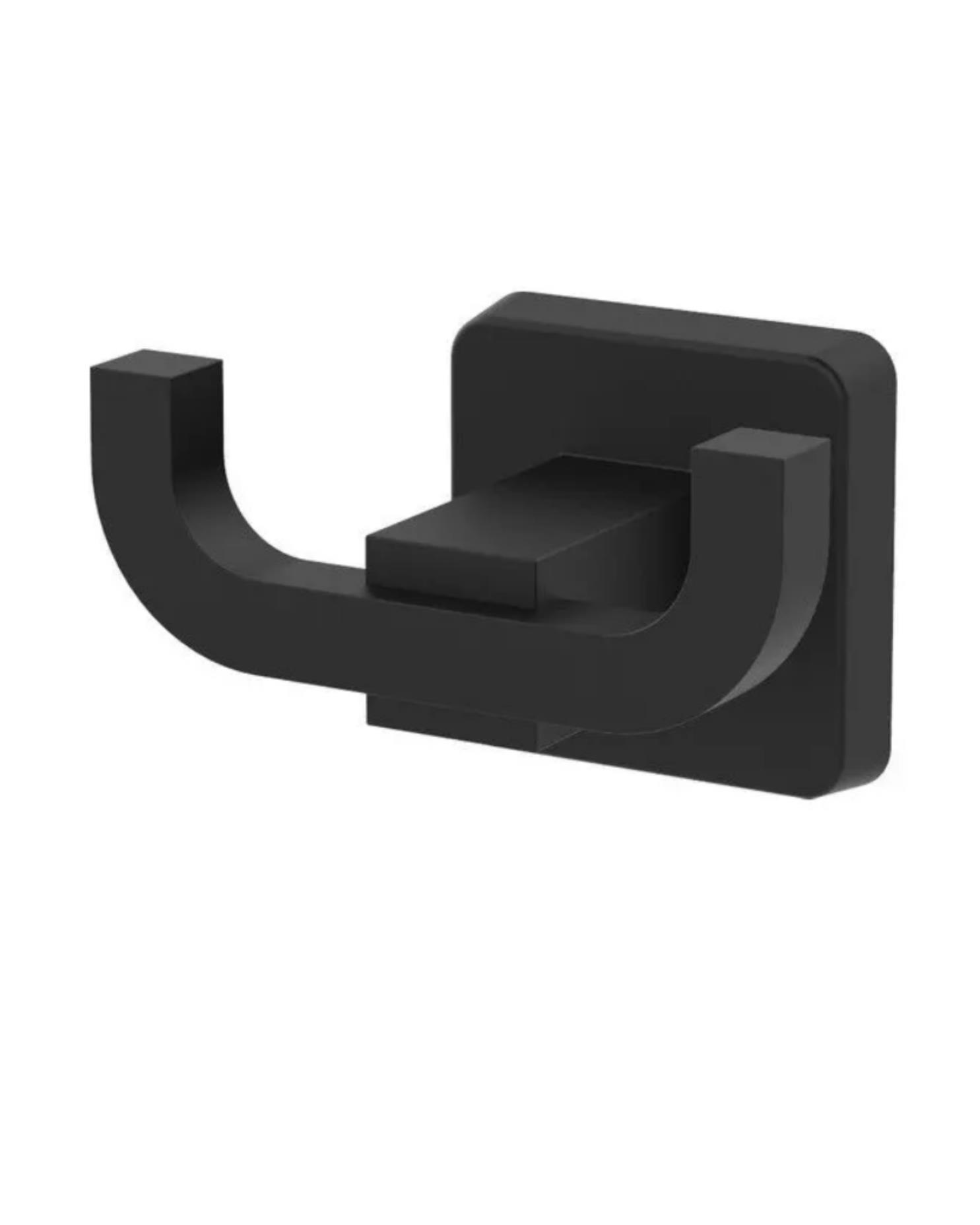 Dark Serisi Siyah Paslanmaz Duvara Monte Banyo Bornoz Askılığı 2'li