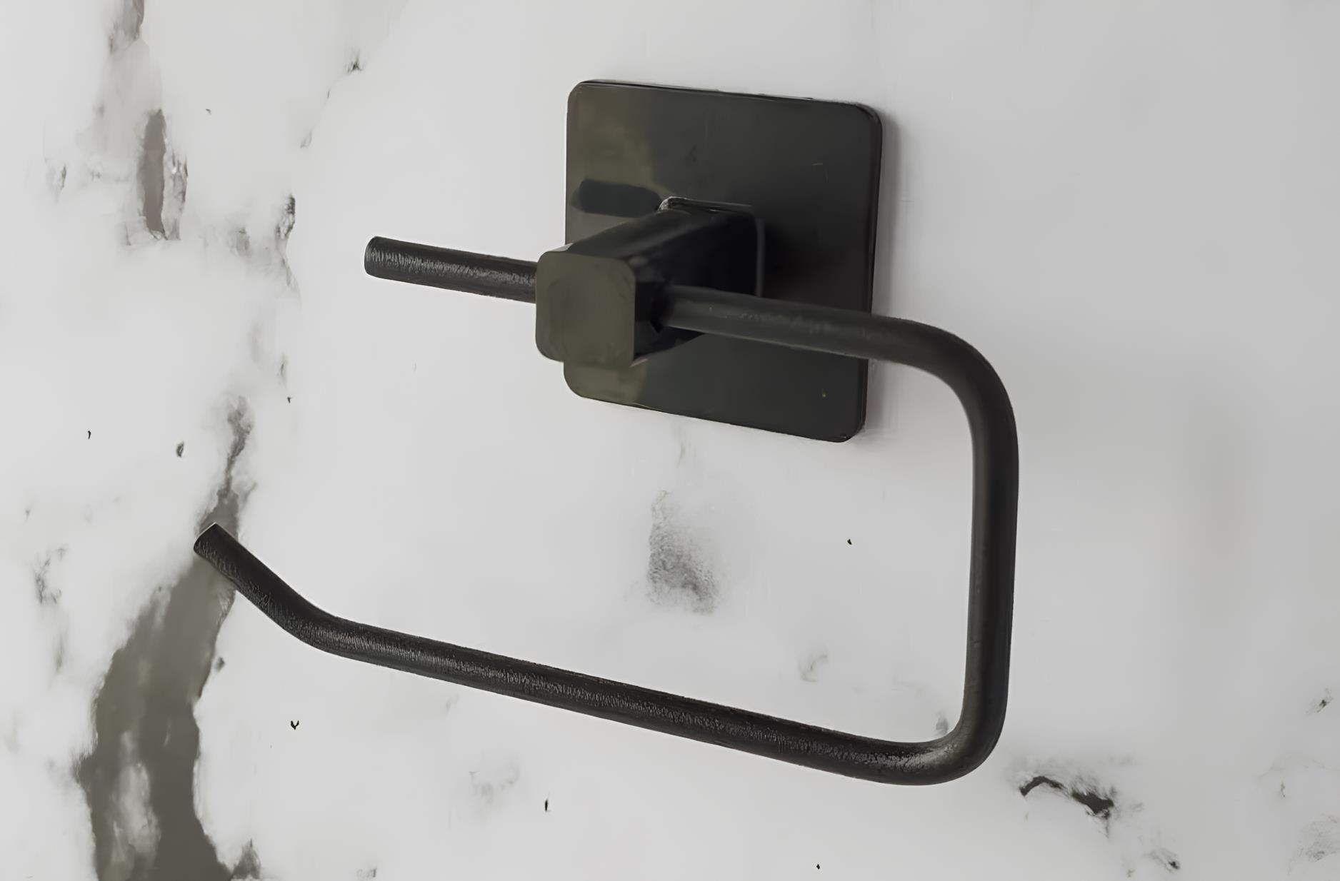 Yapışkanlı Banyo Siyah Açık WC Kağıtlık Pratik Kağıtlık Tuvalet Kağıtlığı