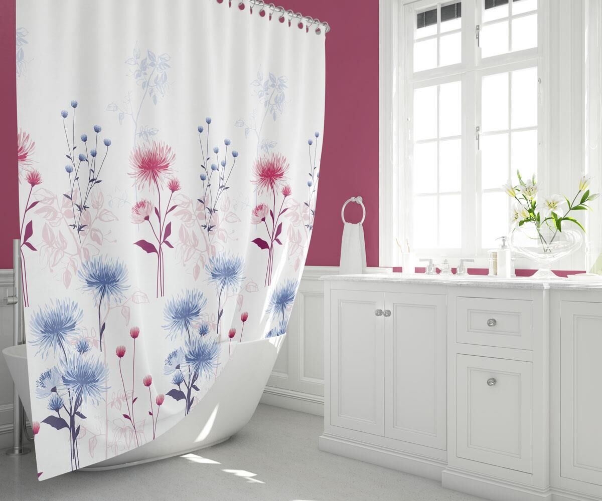 Banyo Perdesi 1x180x200 Tek Kanat Duş Perdesi Halka Hediyeli Duşakabin Perdesi 8747