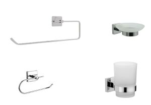 Yapışkanlı Banyo Seti 4 Parça Uzun Havluluk Açık Kağıtlık Diş Fırçalık Sabunluk