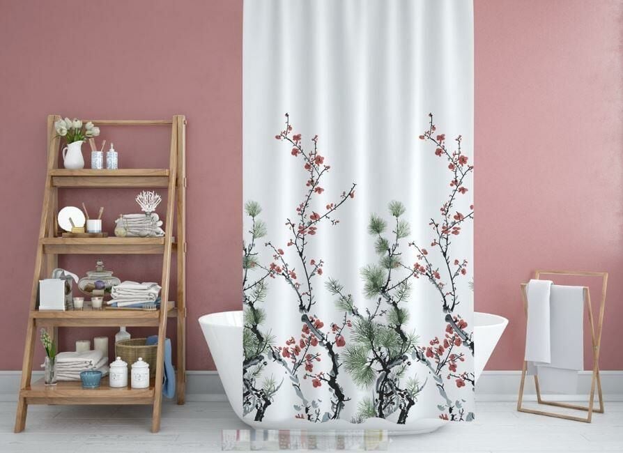 Banyo Perdesi 1x180x200 Tek Kanat Duş Perdesi Halka Hediyeli Duşakabin Perdesi 7766