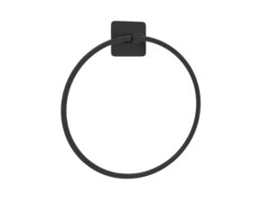 Yapışkanlı Siyah Banyo Seti 3 Parça Uzun Havluluk Yuvarlak Havluluk Kapaklı Kağıtlık