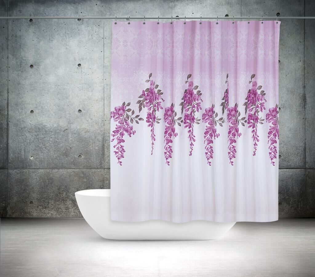 Banyo Perdesi 2x120x200 Çift Kanat Duş Perdesi Halka Hediyeli Duşakabin Perdesi 7359