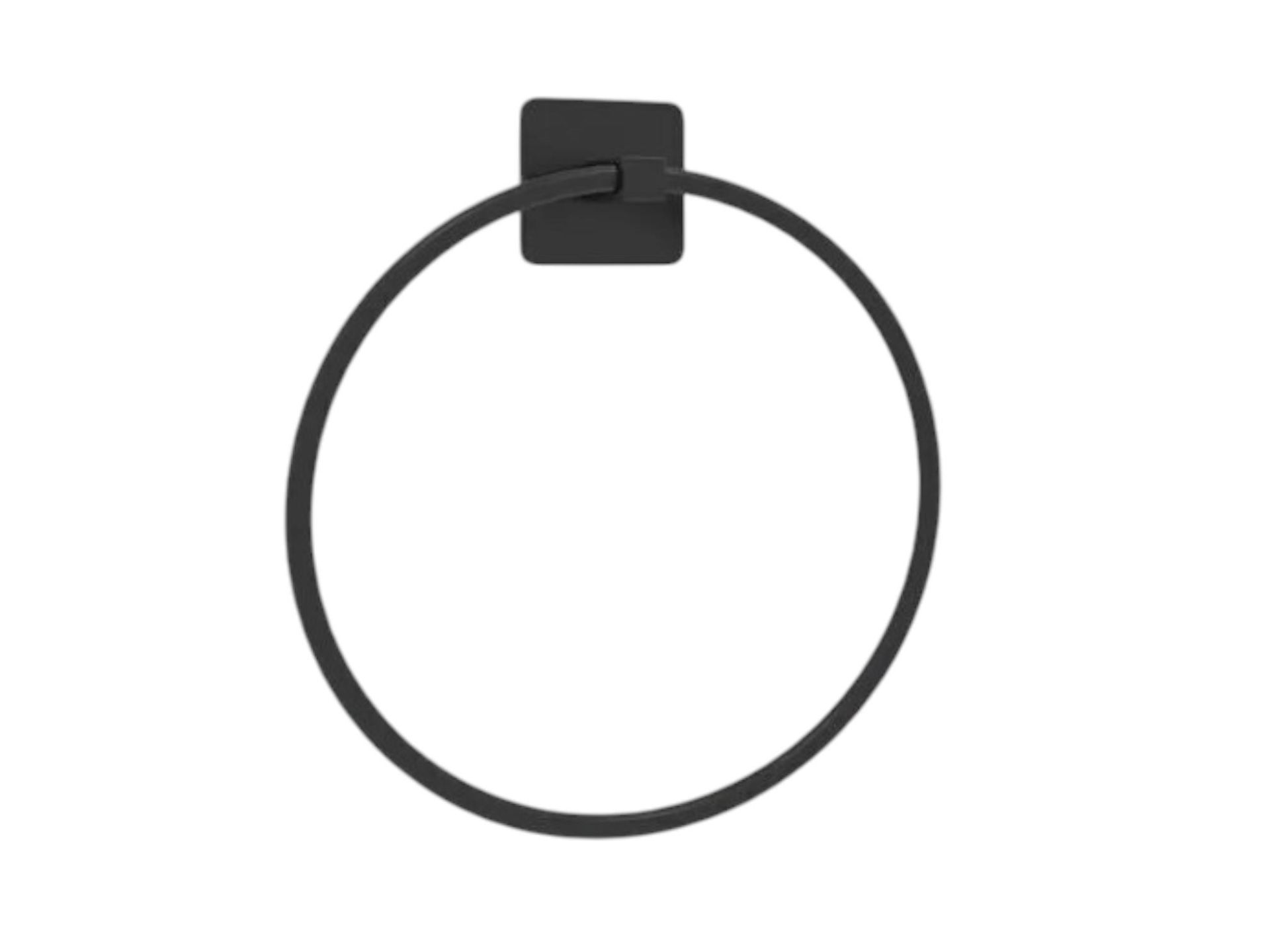 Yapışkanlı Banyo Mutfak Siyah Yuvarlak Havluluk Havlu Askısı