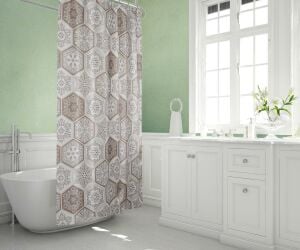 Banyo Perdesi 2x120x200 Çift Kanat Duş Perdesi Halka Hediyeli Duşakabin Perdesi 2345