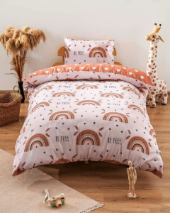 Be Free Gökkuşağı Çift Taraflı Çocuk Nevresim Takımı 160x220 cm