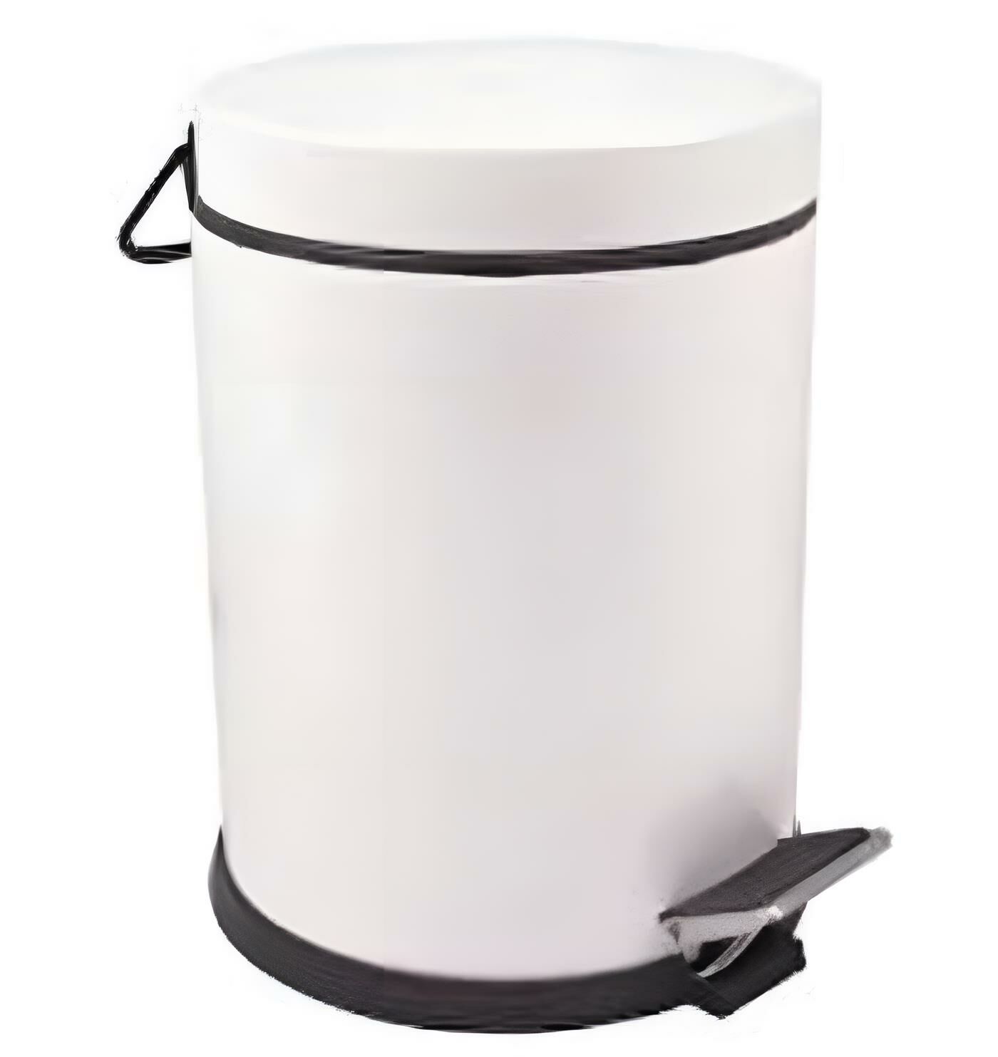 Paslanmaz Banyo Çöp Kovası Pedallı Mutfak Çöp Kovası Beyaz 8 LT