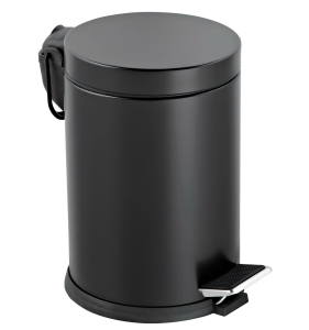 Paslanmaz Banyo Çöp Kovası Pedallı Mutfak Çöp Kovası Siyah 8 LT
