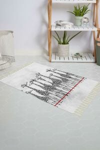 Banyo Halısı Dijital Baskılı Banyo Paspası 50x80 Polyester Kaymaz Tabanlı Duş Paspası Giraffe