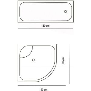 Banyo Perdesi 1x180x200 Tek Kanat Duş Perdesi Halka Hediyeli Duşakabin Perdesi Dotted