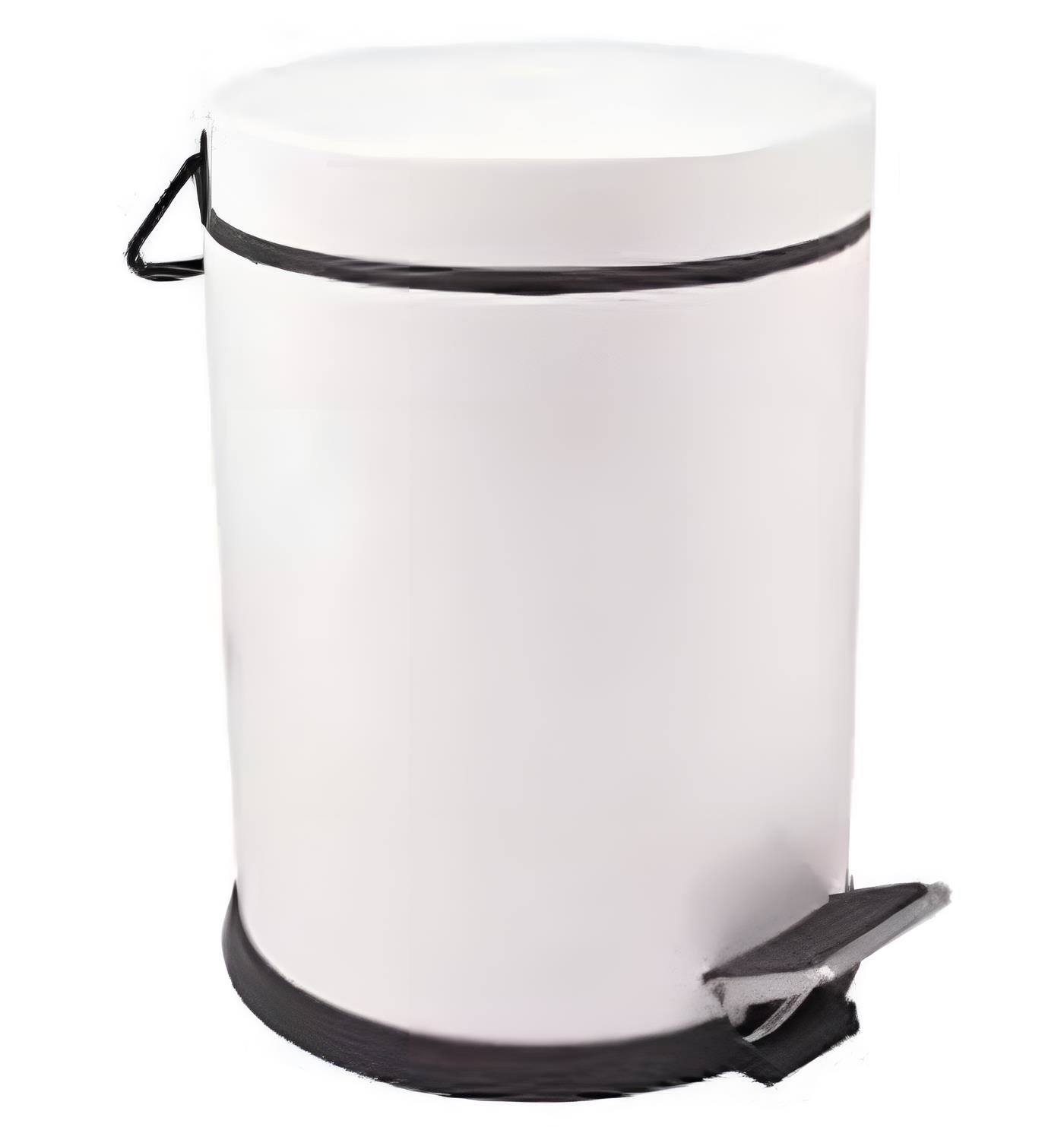 Zethome Paslanmaz Pedallı Çöp Kovası Beyaz 5 LT