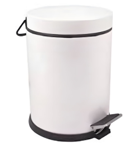 Zethome Paslanmaz Pedallı Çöp Kovası Beyaz 5 LT