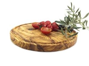 Zethome Zeytin Ağacı Ahşap Yuvarlak, Oluklu Steak / Pizza Tahtası 30 cm