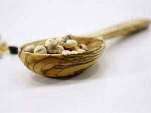 Zethome Zeytin Ağacı Ahşap Kısa Tencere Kaşığı
