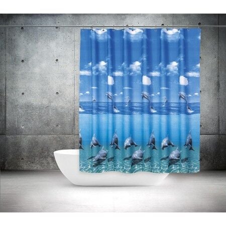 Banyo Perdesi 1x180x200 Tek Kanat Duş Perdesi Halka Hediyeli Duşakabin Perdesi 8852