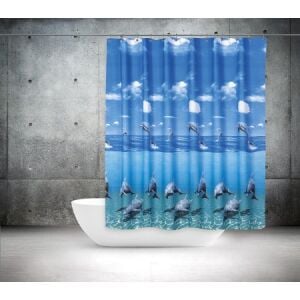 Banyo Perdesi 1x180x200 Tek Kanat Duş Perdesi Halka Hediyeli Duşakabin Perdesi 8852