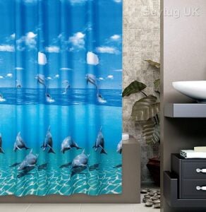 Banyo Perdesi 1x180x200 Tek Kanat Duş Perdesi Halka Hediyeli Duşakabin Perdesi 8852