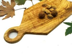 Zethome Zeytin Ağacı Ahşap Akçay Saplı Kesme Tahtası 43x19