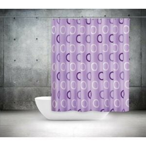 Banyo Perdesi 1x180x200 Tek Kanat Duş Perdesi Halka Hediyeli Duşakabin Perdesi 5033 Lila