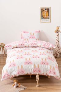 Zethome Gold Tavşan Çift Taraflı Çocuk Nevresim Takımı 160x220 cm