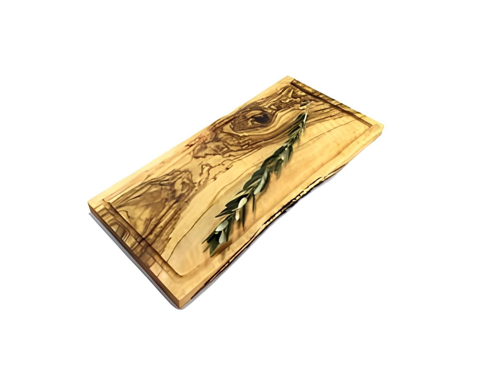 Zethome Zeytin Dikdörtgen Oluklu Steak Tahtası Orta 46x18