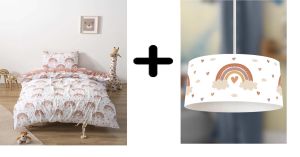 Zethome Bohem Gök Kuşağı Avize ve Çift Taraflı Çocuk Nevresim Takımı 160x220 cm Set