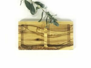 Zethome Zeytin Ağacı Ahşap Oyma Çerezlik İkili