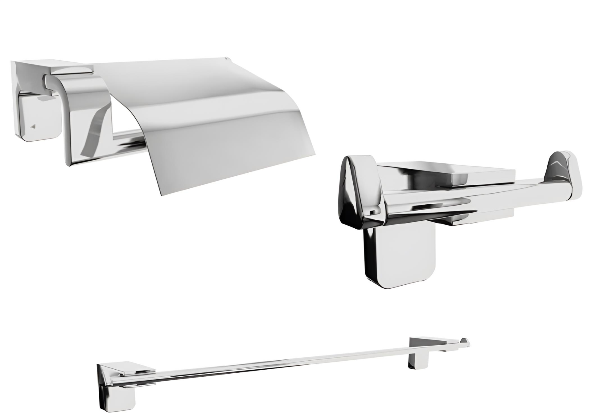 F1 Serisi Krom Paslanmaz Duvara Monte Tuvalet Kağıtlığı,Havluluk,Askılık Set