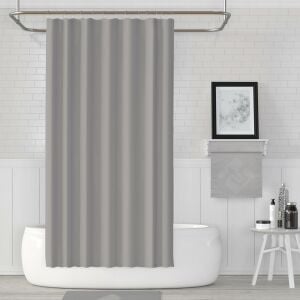 Banyo Perdesi 1x120x200 Tek Kanat Duş Perdesi Halka Hediyeli 0010 Gri
