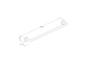 Yaşlı Ve Bedensel Engelli Tutunma Barı,Küvet Tutamağı Paslanmaz Krom Kalın Banyo Tutamağı 32Q 40cm