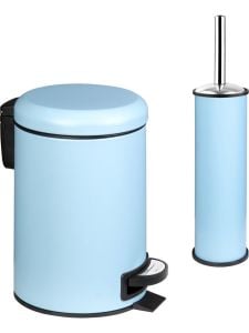 2'Li Mavi Banyo Seti (Çöp Kovası-Tuvalet Fırçası)