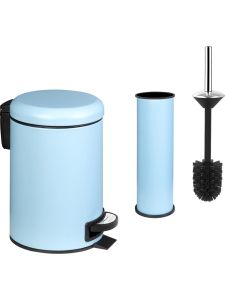 2'Li Mavi Banyo Seti (Çöp Kovası-Tuvalet Fırçası)